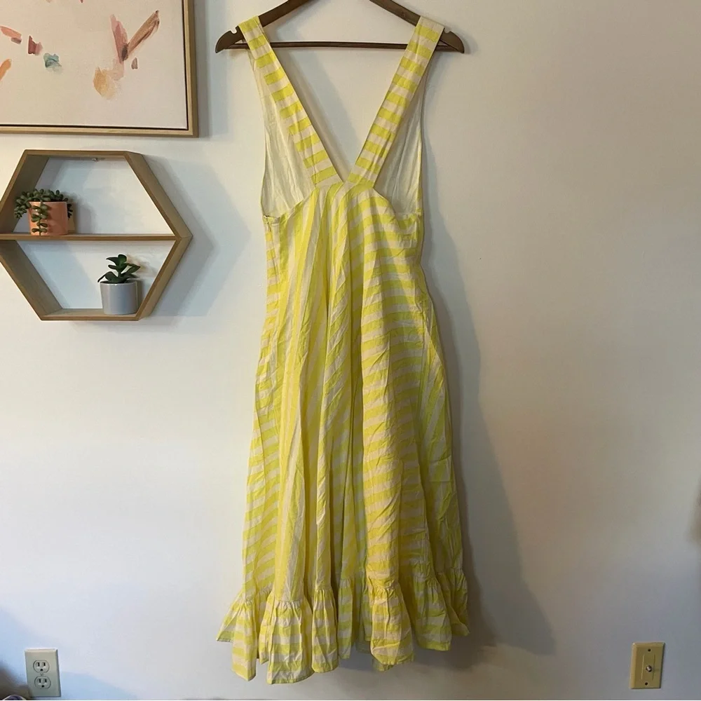 Line + Dot Yellow Striped Dress small - Picture 2 of 5